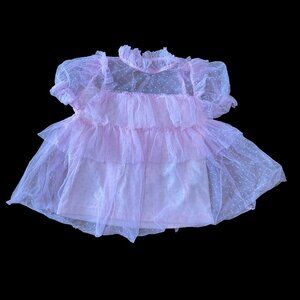 👣 5/$25 - Pink Polka Dot Tiered Ruffle Top